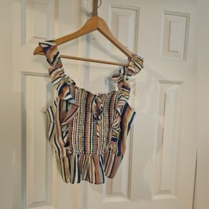Multi-colored dressy striped summer top